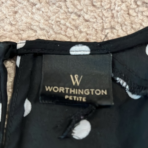 Worthington women’s black and white polka dot blouse size XL - Picture 7 of 9